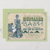 Mustache Bash Babydusche Einladung (Vorne/Hinten)