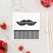 Mustache Bash Black & White Strip Party Napkins Serviette (Beispiel)