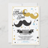 Mustache Bash Boy Birthday Party Imitate Glitzer Einladung (Vorderseite)