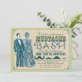 Mustache Bash Bridal Dusche Einladung (Stehend Vorderseite)