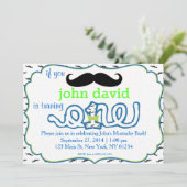 Mustache Bash Einladung (Stehend Vorderseite)