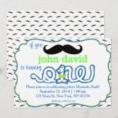 Mustache Bash Einladung (Vorne/Hinten)