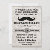 Mustache Bash Geburtstagsparty Einladung (Vorderseite)