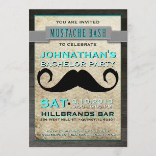Mustache Bash Hipster Bachelor Party Einladung