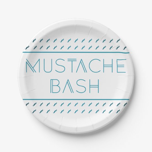 Mustache Bash Metro Pappteller (Vorderseite)