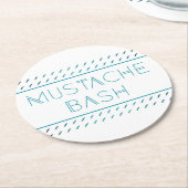 Mustache Bash Metro Runder Pappuntersetzer (Angewinkelt)