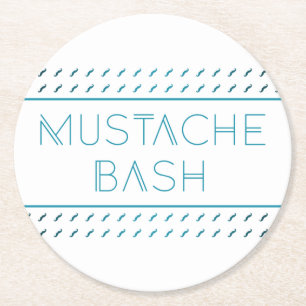 Mustache Bash Metro Runder Pappuntersetzer
