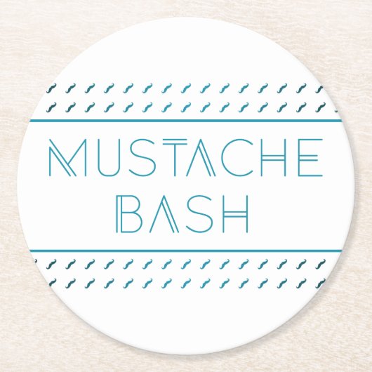 Mustache Bash Metro Runder Pappuntersetzer (Vorderseite)