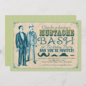 Mustache-Bash-Party Einladung (Vorne/Hinten)