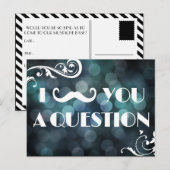 Mustache Bash Question Bokeh Lights Einladungen (Vorne/Hinten)