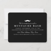 Mustache Bash Question Bokeh Lights Einladungen (Rückseite)
