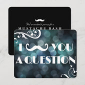 Mustache Bash Question Bokeh Lights Einladungen (Vorne/Hinten)