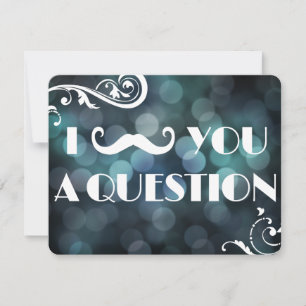 Mustache Bash Question Bokeh Lights Einladungen
