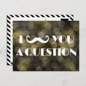 Mustache Bash Question Bokeh Lights Einladungen (Vorne/Hinten)