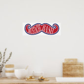 Mustache Bash - Rot, Weiß und Blau Poster (Küche)