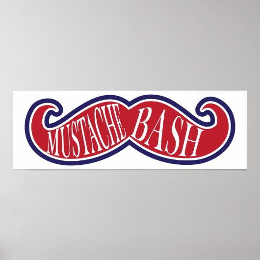 Mustache Bash - Rot, Weiß und Blau Poster (Vorne)