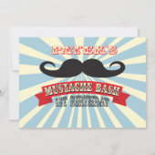 Mustache Bash Ticket Geburtstag Einladung (Rückseite)