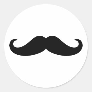 Mustache Beard Runder Aufkleber