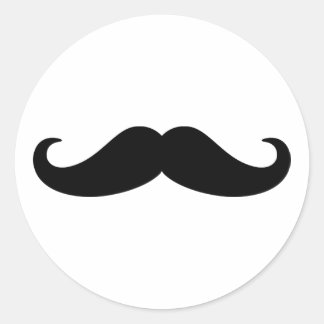 Mustache Beard Runder Aufkleber