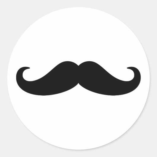 Mustache Beard Runder Aufkleber (Vorderseite)