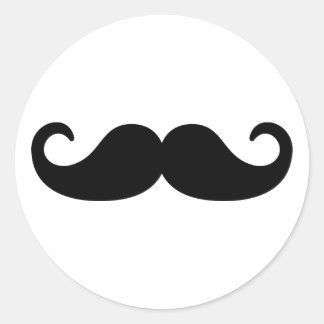 Mustache Beard Runder Aufkleber