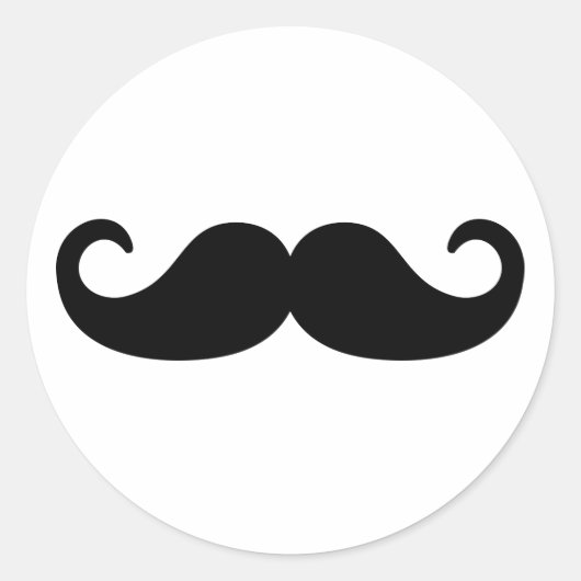 Mustache Beard Runder Aufkleber (Vorderseite)