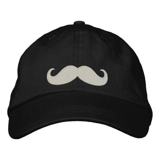 Mustache Bestickte Baseballkappe (Vorderseite)