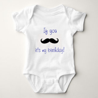 Mustache Birthday Baby Strampler
