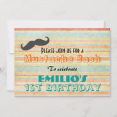 Mustache Birthday Bash Einladung (Vorderseite)