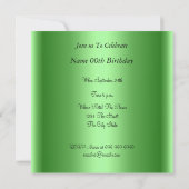 Mustache Birthday Party Einladung Grün (Rückseite)
