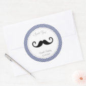 Mustache Birthday Sticker Navy Blue (Umschlag)