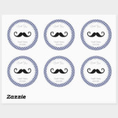 Mustache Birthday Sticker Navy Blue (Blatt)