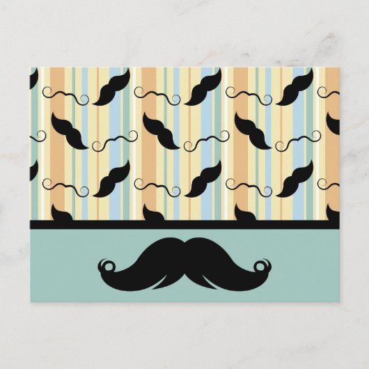 Mustache, Black Handlebar, Geschenk für Vater! Postkarte (Vorderseite)