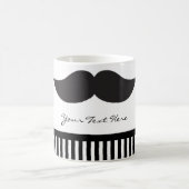Mustache Black & White Strips Moderne Tasse (Mittel)