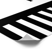 Mustache Black & White Strips Modernes Party Banne Poster (Ecke)