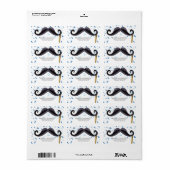Mustache Boys Baby Showadresse Etikett Adressaufkleber (Vorne)