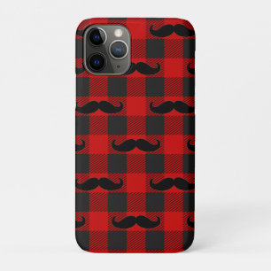 Mustache Buffalo Kariertes Muster Schwarz und Rot Case-Mate iPhone Hülle