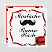 Mustache Bunco Bash Einladung (Vorne/Hinten)