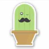 Mustache Cactus Sticker (Vorderseite)