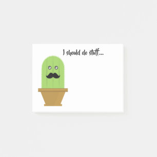Mustache Cactus Sticky Notes Post-it Klebezettel