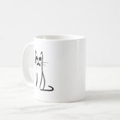 Mustache Cat Vater Abstrakt Cat Papa Funny Minimal Kaffeetasse (Vorderseite Links)