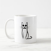 Mustache Cat Vater Abstrakt Cat Papa Funny Minimal Kaffeetasse (Links)
