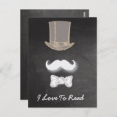 Mustache Chalk Design Postkarte (Vorne/Hinten)