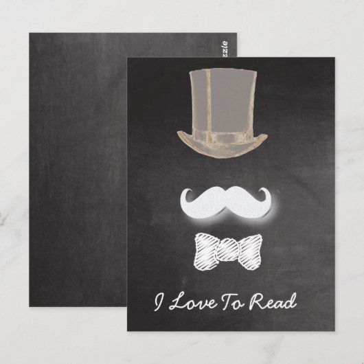 Mustache Chalk Design Postkarte (Vorne/Hinten)