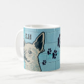 Mustache Chihuahua Graffiti Monogram Kaffeetasse (Vorderseite Links)