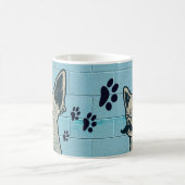 Mustache Chihuahua Graffiti Monogram Kaffeetasse (Mittel)