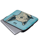 Mustache Chihuahua Graffiti Monogram Laptopschutzhülle (Vorne Knopf)