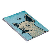 Mustache Chihuahua Graffiti Monogram Notizblock (Rechte Seite)