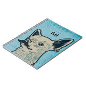 Mustache Chihuahua Graffiti Monogram Notizblock (Linke Seite)