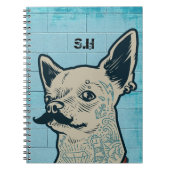 Mustache Chihuahua Graffiti Monogram Notizblock (Vorderseite)
